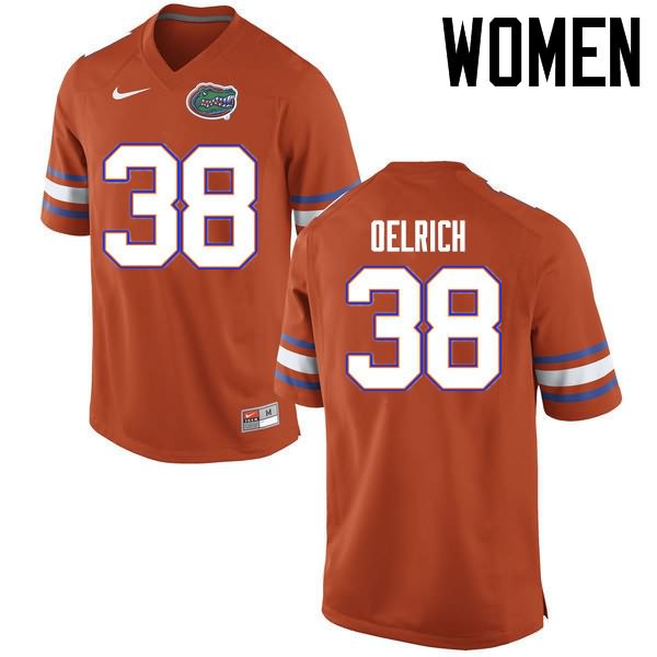 NCAA Florida Gators Nick Oelrich Women's #38 Nike Orange Stitched Authentic College Football Jersey RBM7464FY